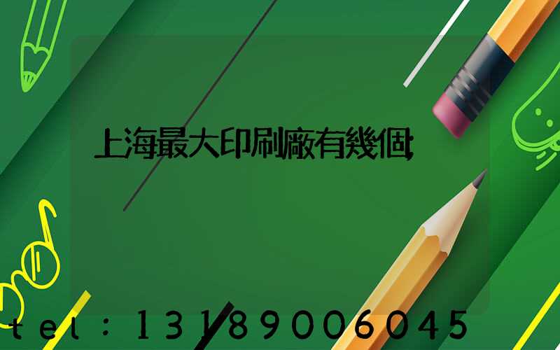 上海最大印刷廠有幾個