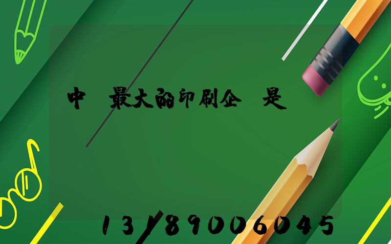 中國最大的印刷企業是