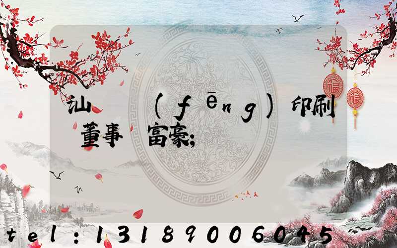 汕頭東風(fēng)印刷廠董事長富豪