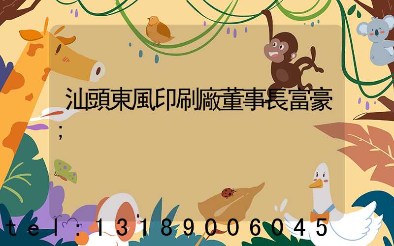 汕頭東風印刷廠董事長富豪
