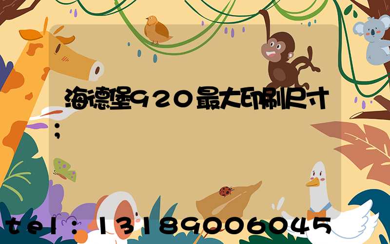 海德堡920最大印刷尺寸