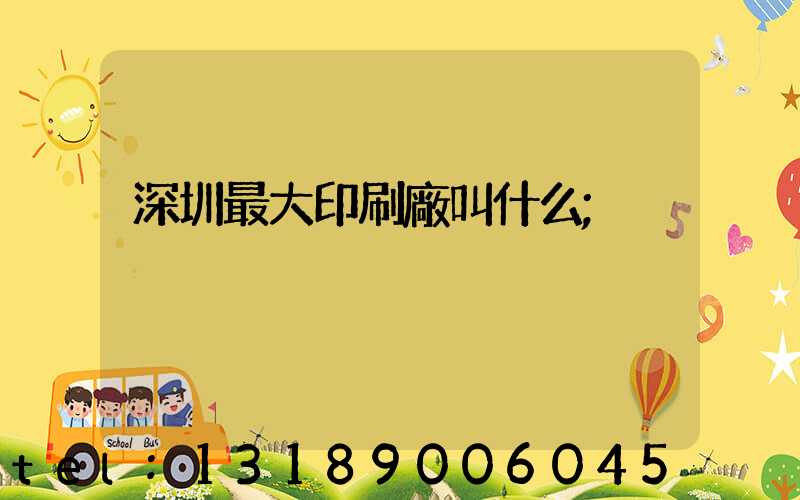 深圳最大印刷廠叫什么