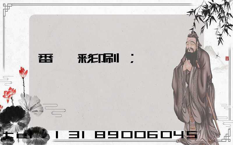 番禺藝彩印刷廠