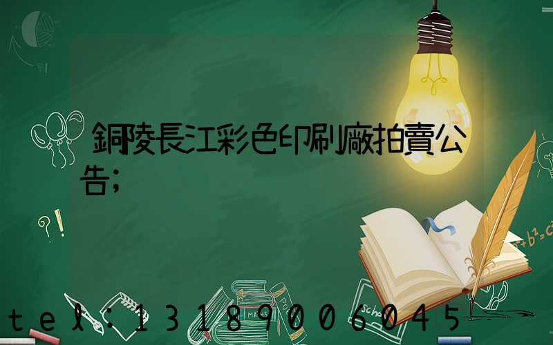 銅陵長江彩色印刷廠拍賣公告